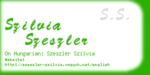 szilvia szeszler business card